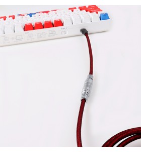  Mechanical keyboard cable USB type C  red color braided spiral coiled extension portable cable